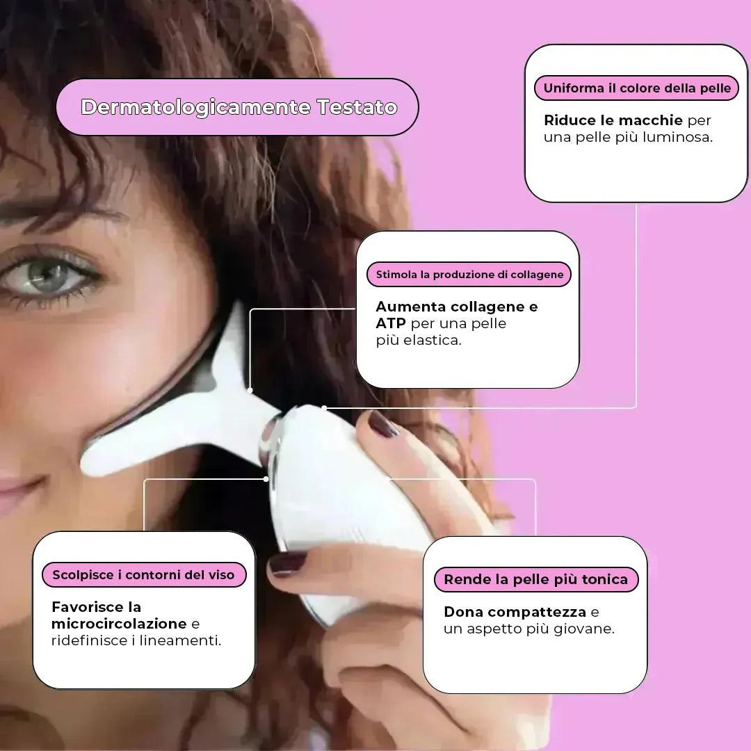 LumaSculpt - Massaggiatore Viso LED Tonificante