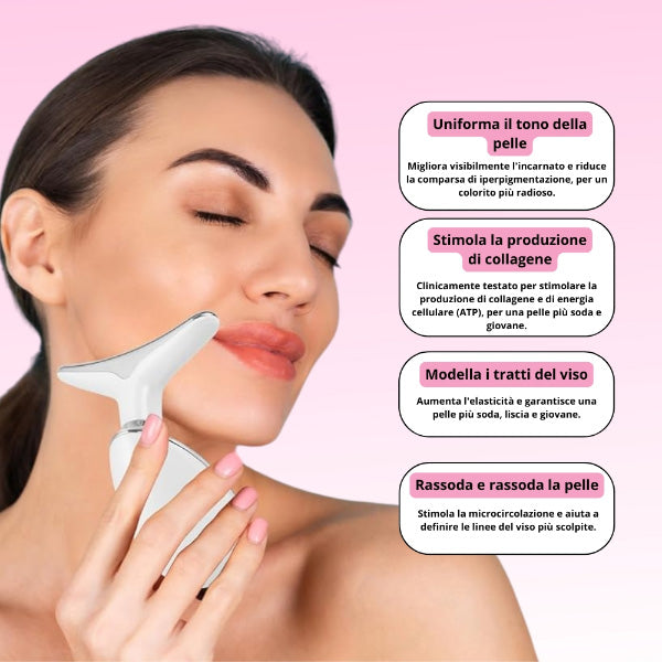 LumaSculpt - Massaggiatore Viso LED Tonificante